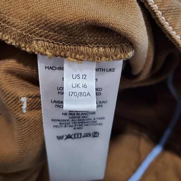 Anthropologie Size 12 Wide Leg Cropped Porter Pants Spicy Mustard Brown - Picture 5 of 7